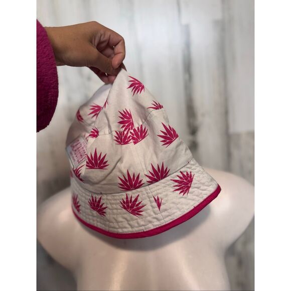 Tequila Cazadores Bucket Hat | White & Pink Agave Print Logo Promo Hat Unisex - Picture 2 of 5